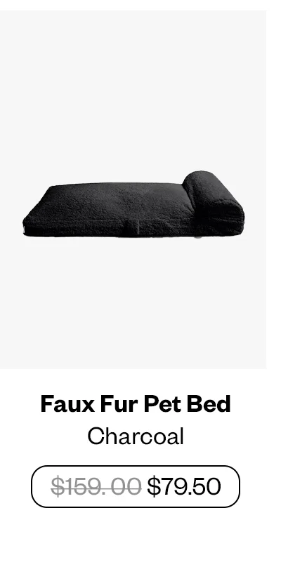 Faux Fur Pet Bed - Charcoal