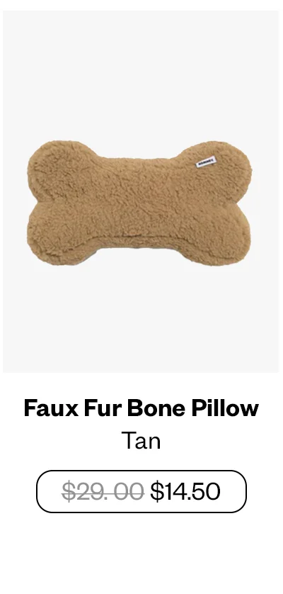 Faux Fur Bone Pillow - Tan