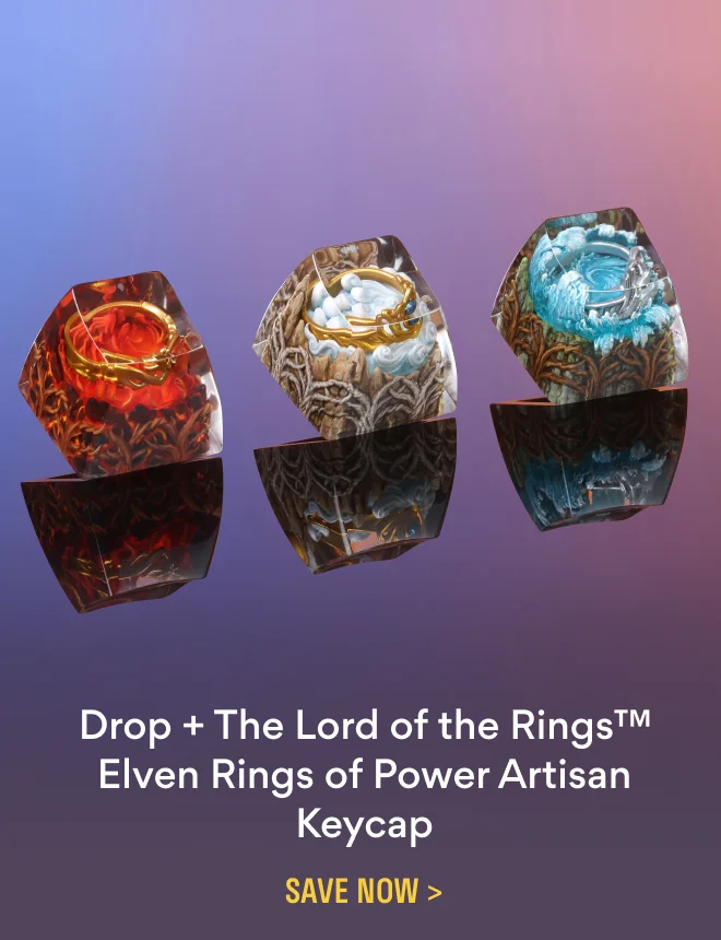 Drop + The Lord of the Rings™ Elven Rings of Power Artisan Keycap Drop + The Lord of the Rings™ Elven Rings of Power Artisan Keycap