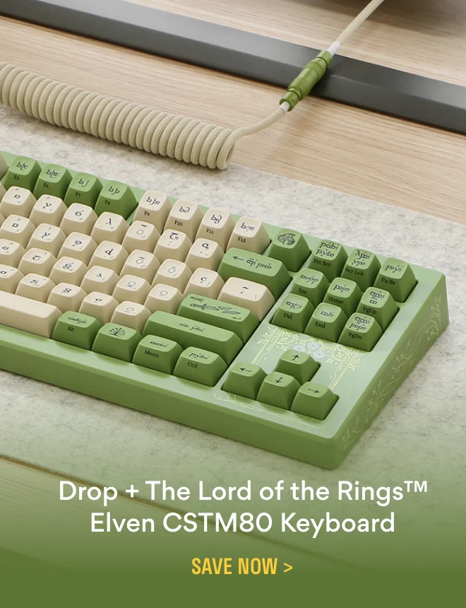 Drop + The Lord of the Rings™ Elven CSTM80 Keyboard Drop + The Lord of the Rings™ Elven CSTM80 Keyboard