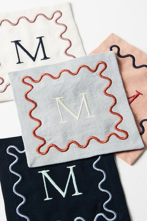 Monogram Cotton Cocktail Napkins, Set of 4