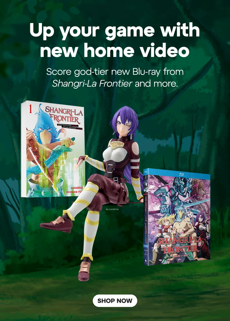 Up your game with new home video. Score god-tier new Blu-ray from Shangri-La Frontier and more. Shop now. Up your game with new home video. Score god-tier new Blu-ray from Shangri-La Frontier and more. Shop now.