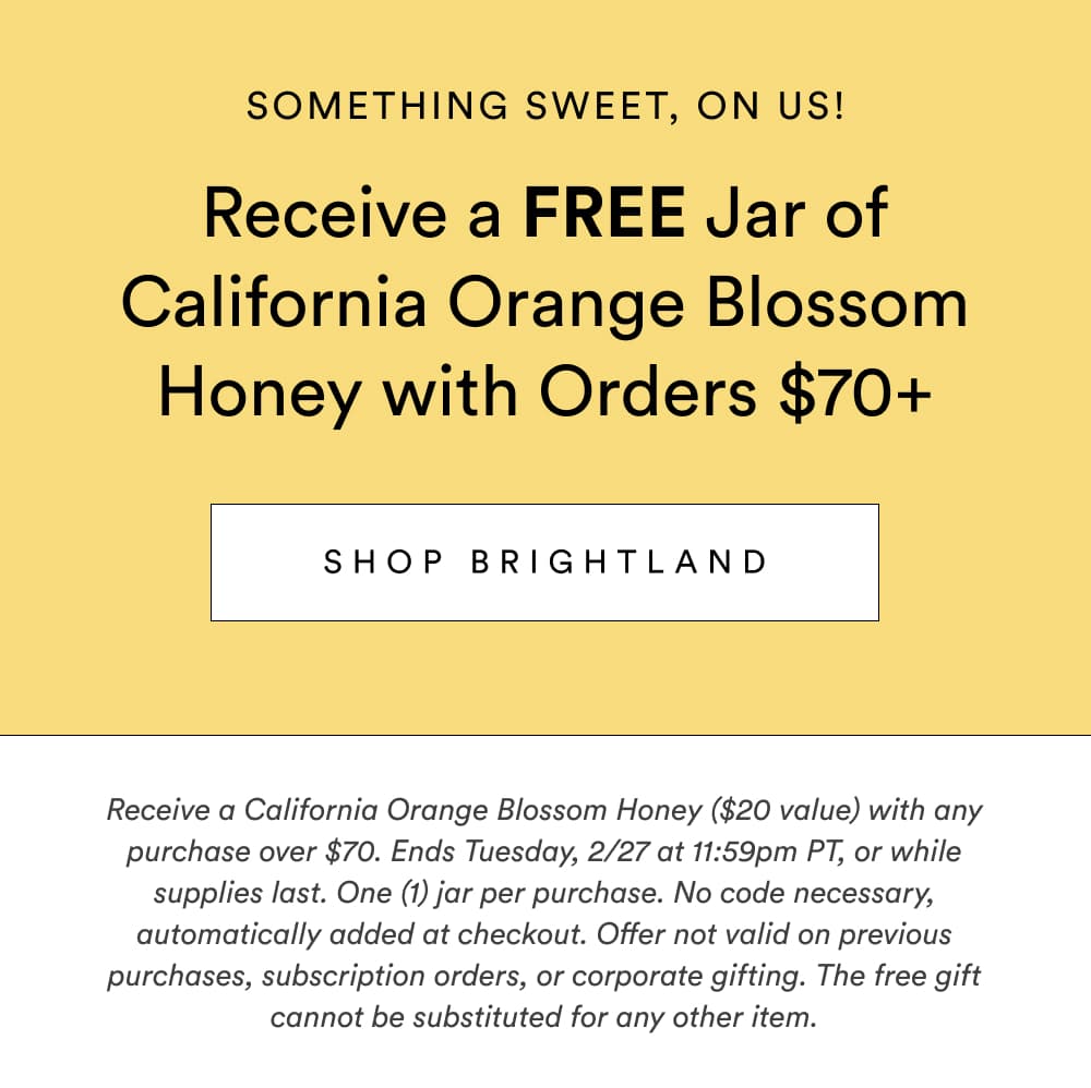 FREE Jat of California Orange Blossom Honey with Orders $70+