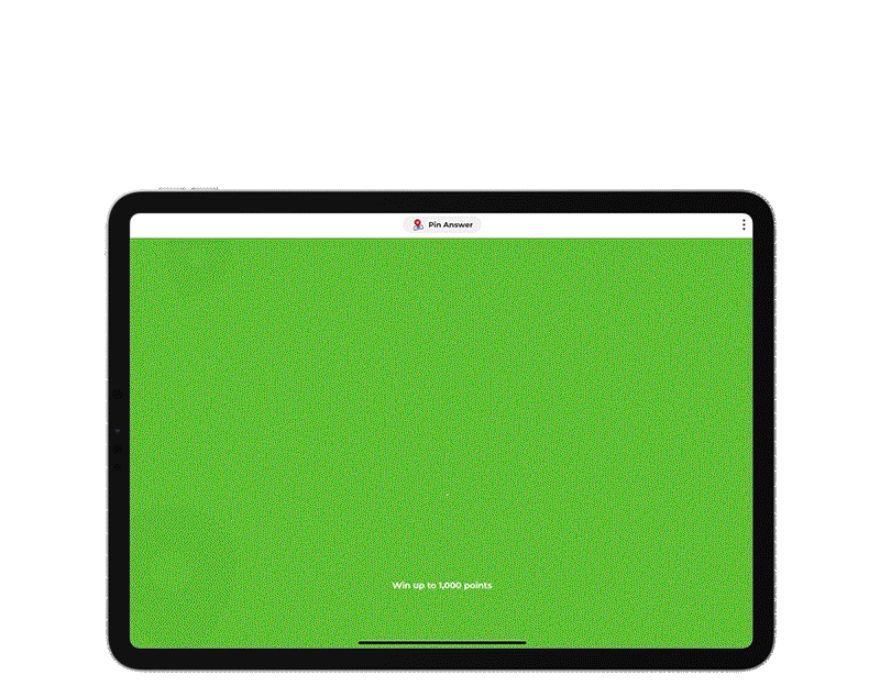 A GIF of a Pin answer question type