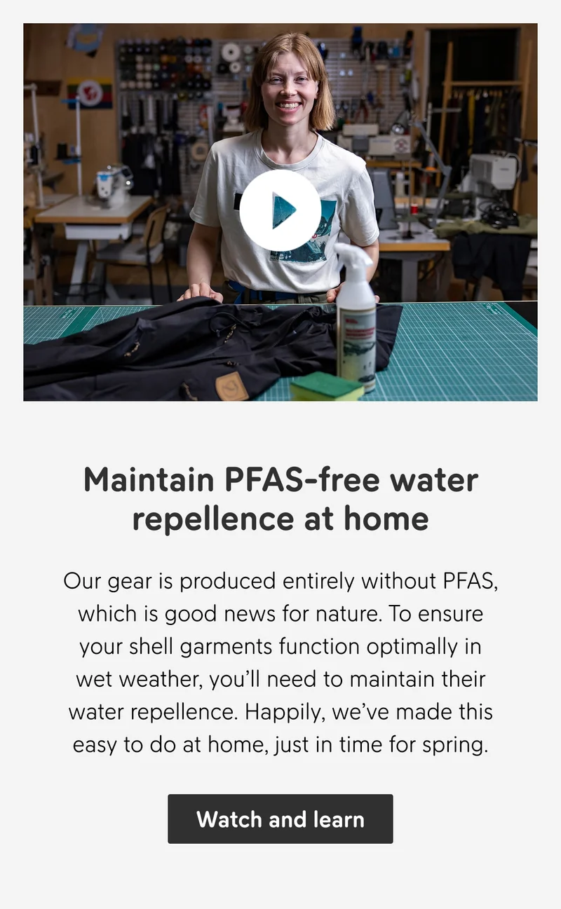 Maintain PFC-free Water Repellency | Love your gear longer | Fjällräven Care & Repair