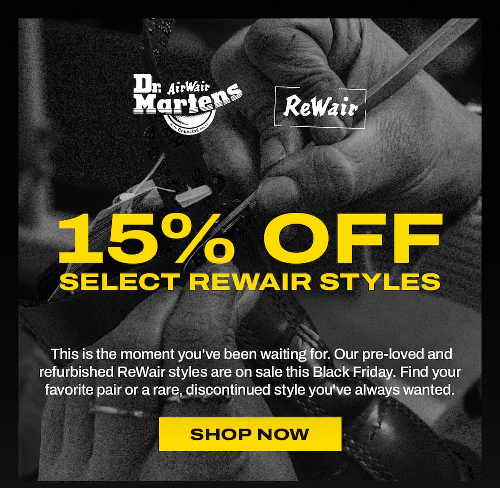 15% OFF SELECT REWAIR STYLES