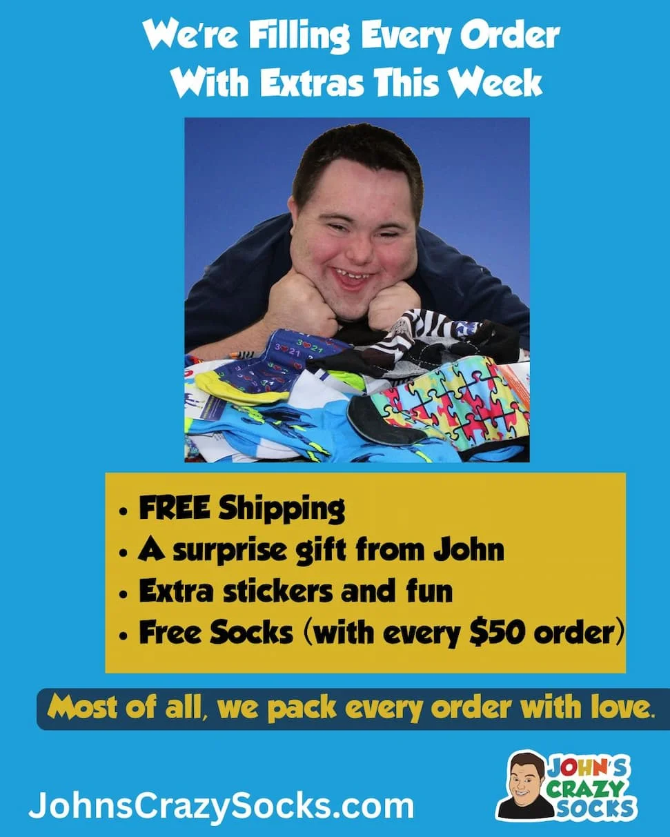 a poster with a picture of John and a list of offerings during our pre-holiday rush sale
