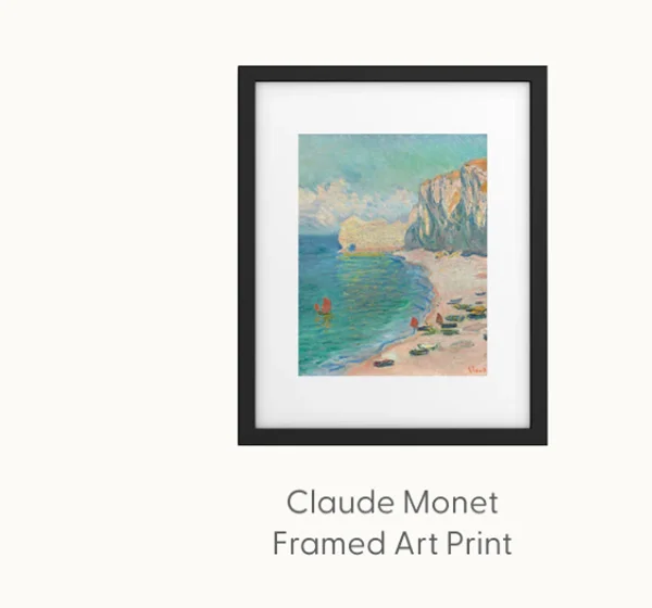 Claude Monet beach Framed Art Print
