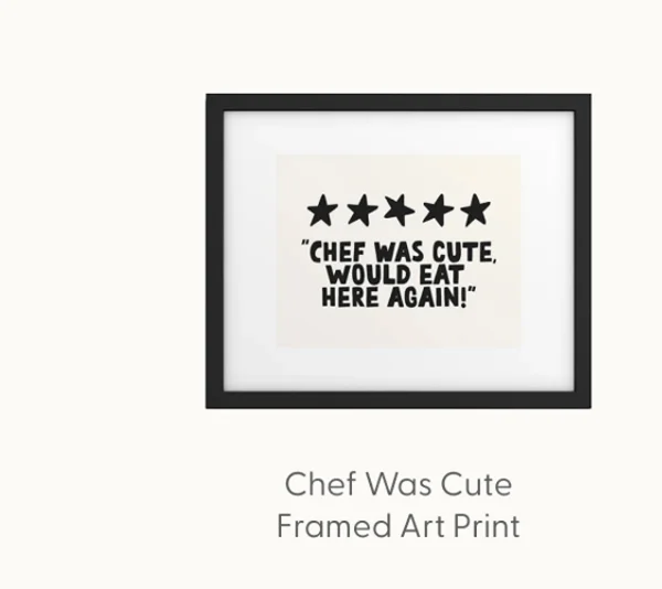 Chef was cute would eat here again! Framed Art Print