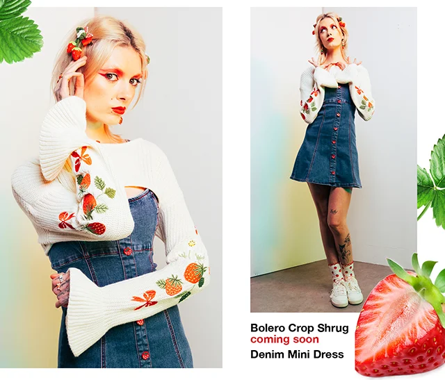 Bolero Crop Shrug Coming Soon and Denim Mini Dress
