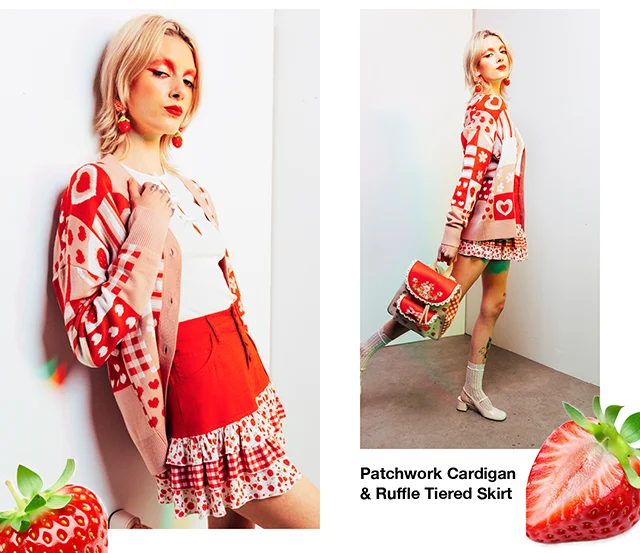 Patchwork Cardigan and Ruffle Tiered Skirt