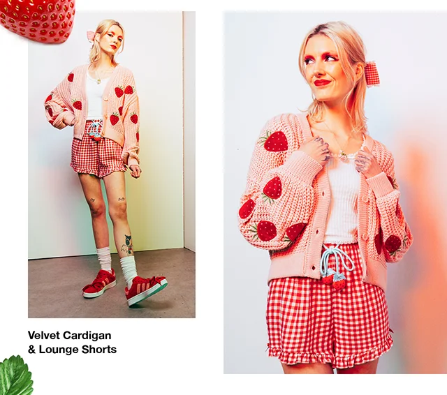 Velvet Cardigan and Lounge Shorts
