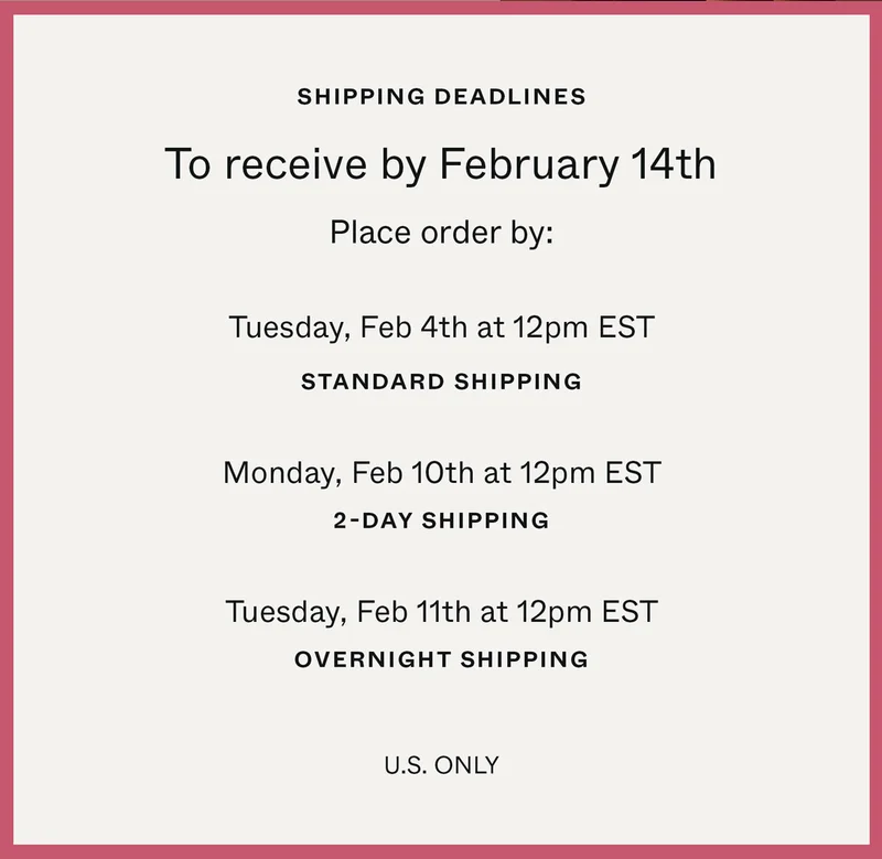 Shipping Deadlines