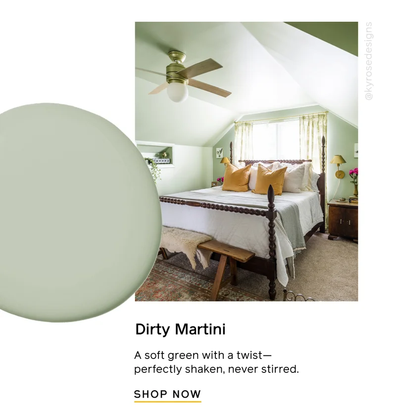 Dirty Martini. A soft green with a twist—perfectly shaken, never stirred. SHOP NOW