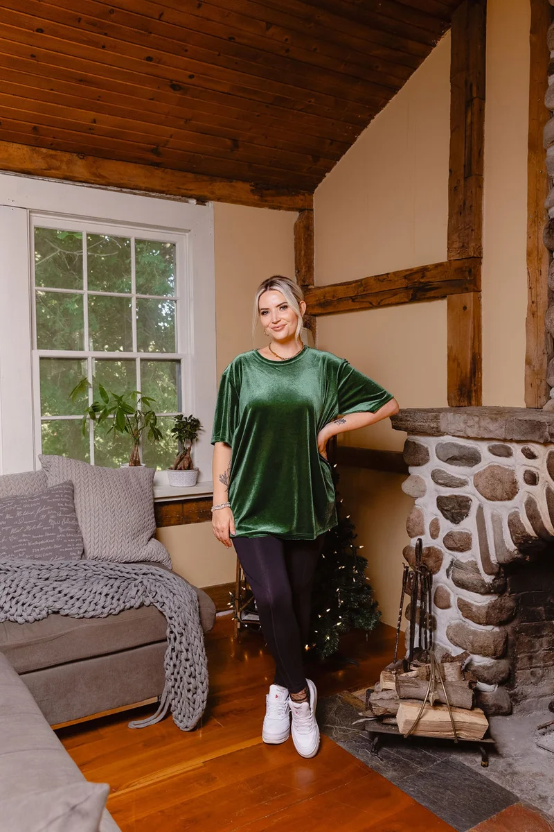 Image of Very Velvet Tee in Winter Green
