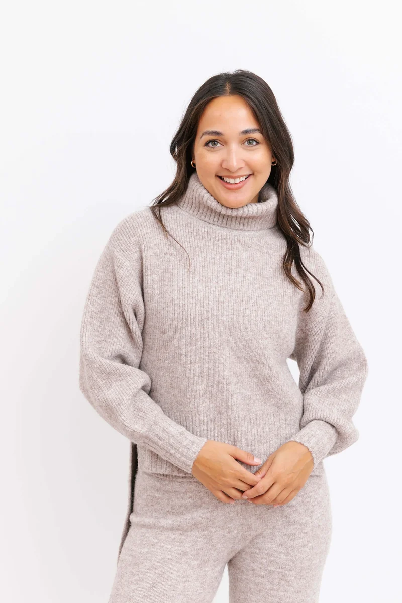 Image of Loren Turtleneck Sweater in Latte