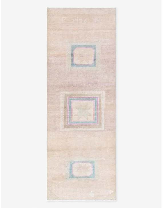 Vintage Turkish Hand-Knotted Wool Runner Rug No. 288, 3' X 8' 5"