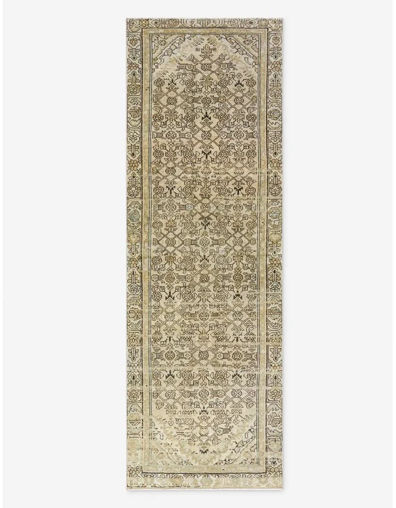 Vintage Turkish Hand-Knotted Wool Runner Rug No. 293, 3' X 10'