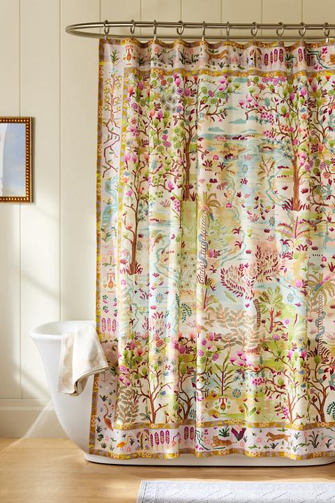 The Printed Cotton Slub Shower Curtain Collection