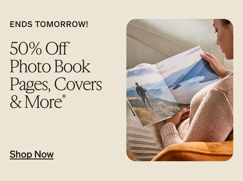 5 Freebies, 50% Off Cards, Up to 50% Off Almost Everything, 50% Off Photo Book Pages, Covers & More