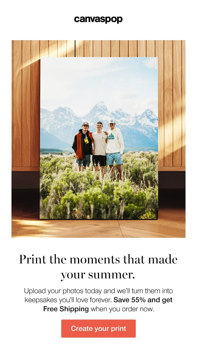 Print the moments that made your summer. Upload your photos today and we'll turn them into keepsakes you'll love forever. Save 55% and get Free Shipping when you order now.