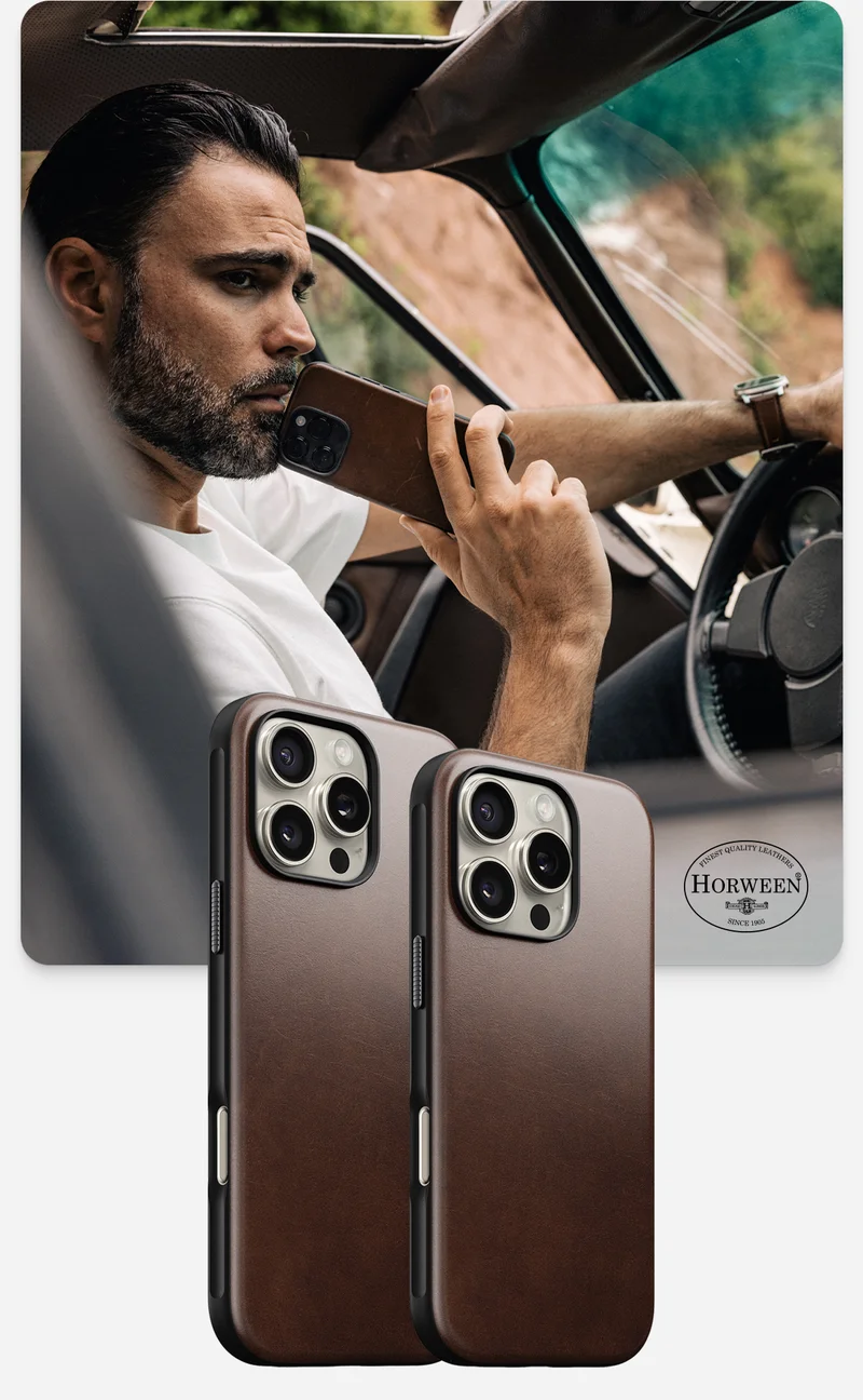The Case Your iPhone Deserves. Modern Leather Case. Made with authentic Horween leather, Modern Leather Case gives your iPhone 16 a sophisticated look and luxurious feel. Over time, the leather will develop a rich patina that's 100% unique to you. Shop Now.