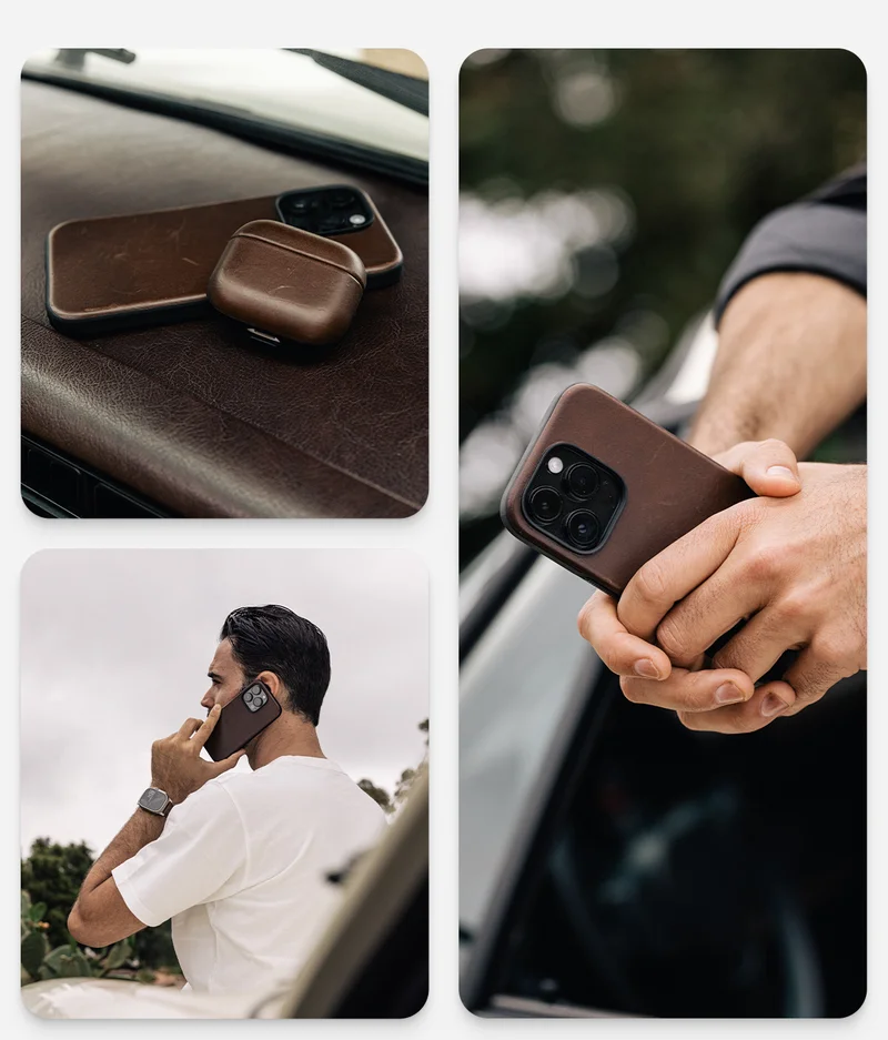 The Case Your iPhone Deserves. Modern Leather Case. Made with authentic Horween leather, Modern Leather Case gives your iPhone 16 a sophisticated look and luxurious feel. Over time, the leather will develop a rich patina that's 100% unique to you. Shop Now.