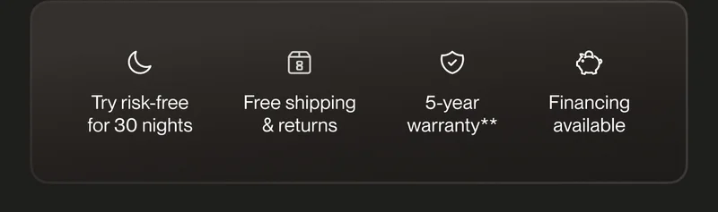 Try risk-free for 30 nights | Free shipping & returns | 5-year warranty