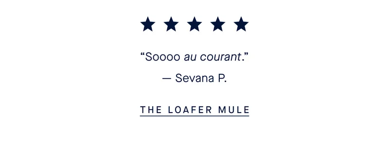 ★★★★★ “Soooo au courant.” - Sevana P. THE LOAFER MULE