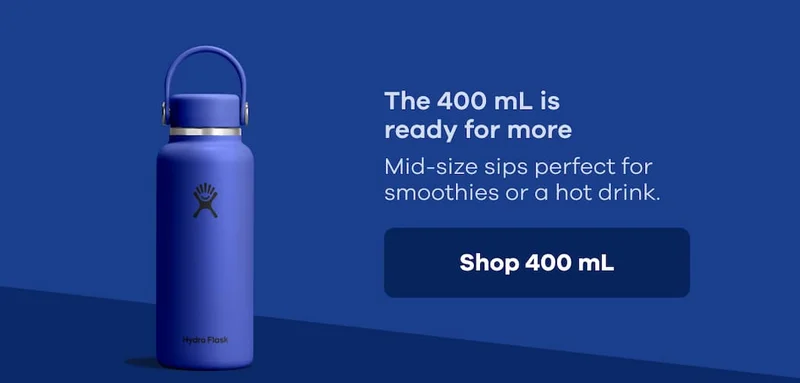 The 400 mL is ready for more. Mid-size sips perfect for smoothies or a hot drink. | Shop 400 mL