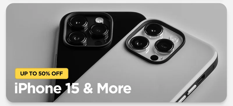Up to 50% off iPhone 15 Cases and Older. Featuring Black and White Sport Cases for iPhone 15 Pro.