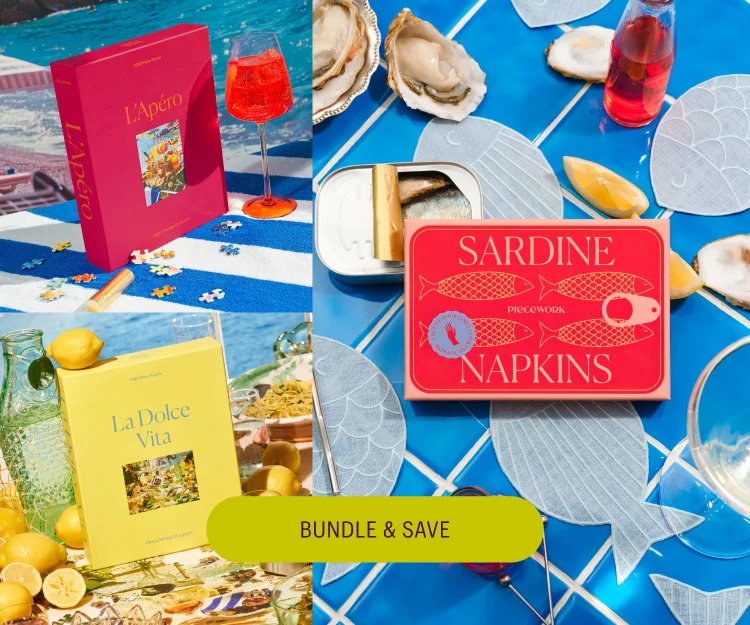 The Summer Bonanza: Sardine Napkins and 2 puzzles. Bundle & Save