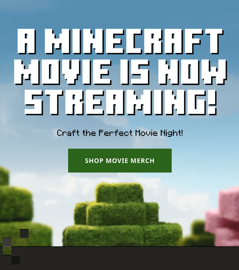 A Minecraft Movie is Now Streaming - Shop Movie Merch