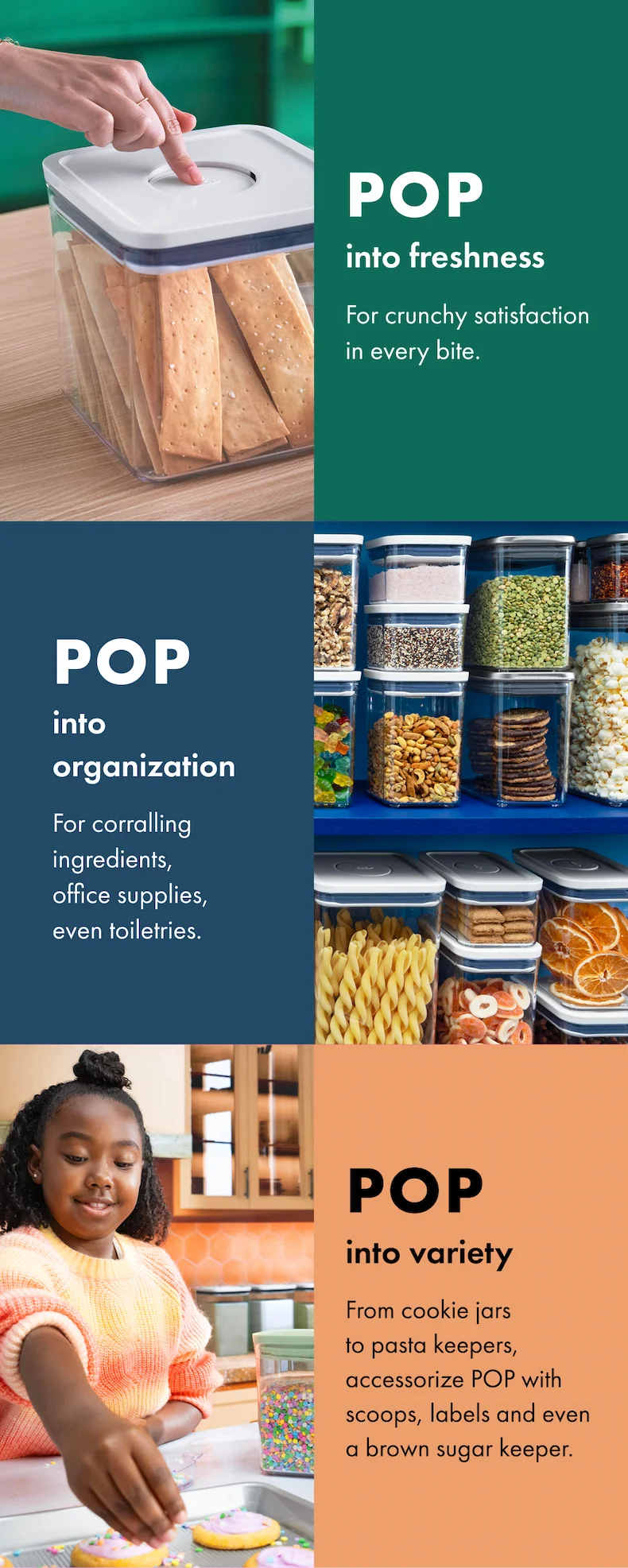 POP into freshness. POP into organization. POP into variety.