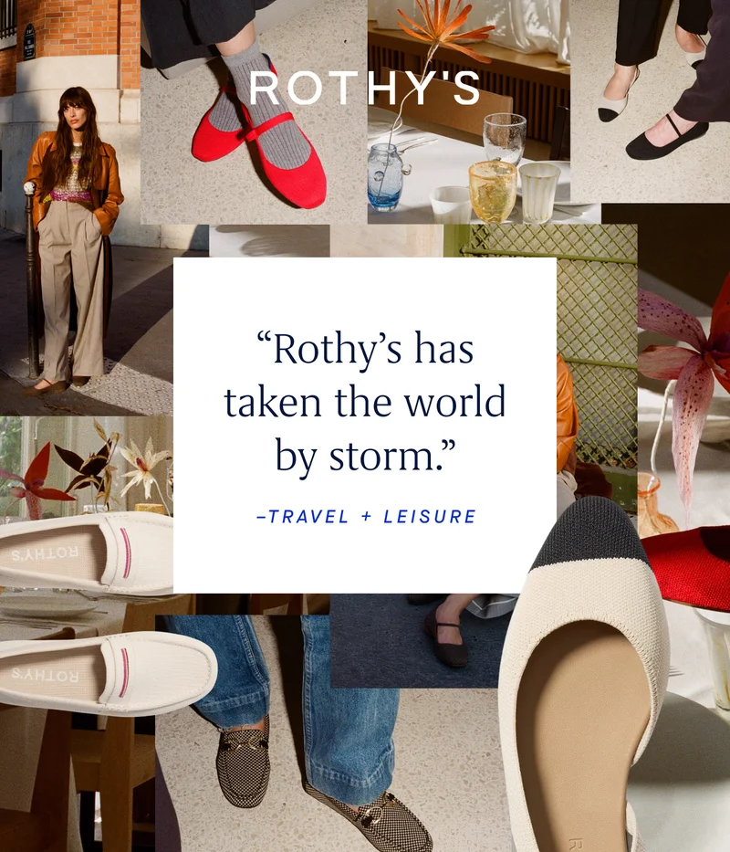 ''Rothyβs has taken the world by storm.'' βTravel + Leisure ''Rothyβs has taken the world by storm.'' βTravel + Leisure
