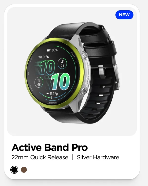Active Band Pro | 22mm Quick Release| Silver Hardware | Black