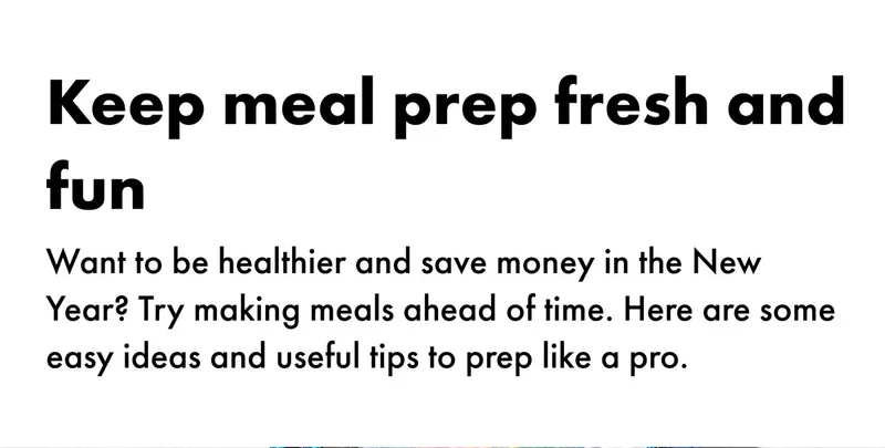 Keep meal prep fresh and fun
