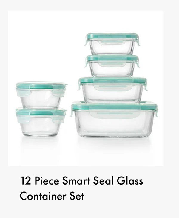 12 Piece Smart Seal Glass Container Set