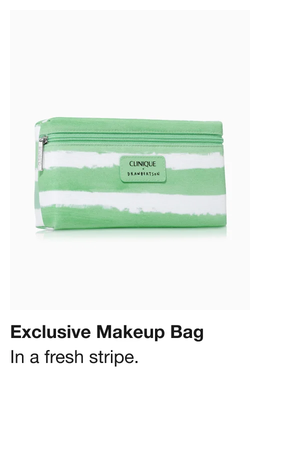 Exclusive Makeup Bag In a fresh stripe.