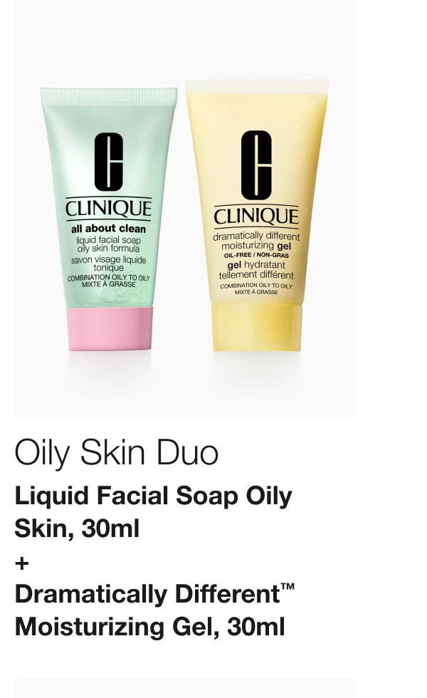 Oily Skin Duo Liquid Facial Soap Oily Skin, 30ml + Dramatically Different™ Moisturizing Gel, 30ml