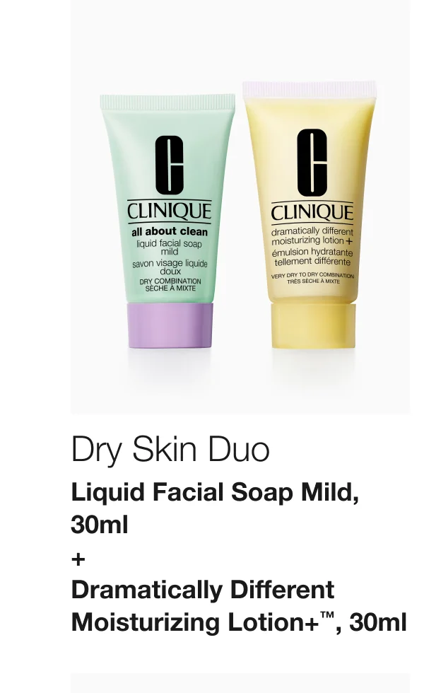 Dry Skin Duo Liquid Facial Soap Mild, 30ml + Dramatically Different Moisturizing Lotion+™, 30ml