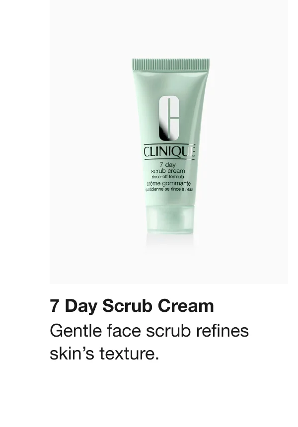 7 Day Scrub Cream Gentle face scrub refines skin's texture.