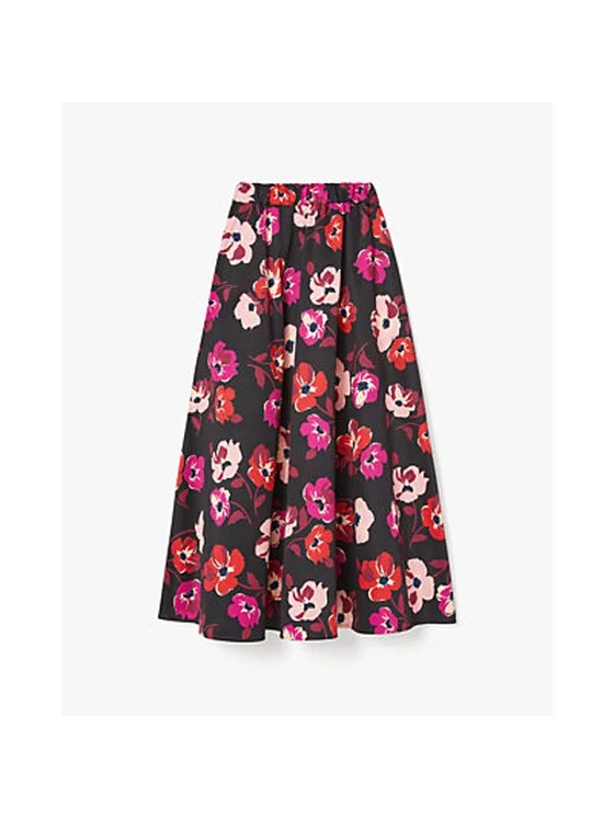 Fall Poppies Midi Skirt