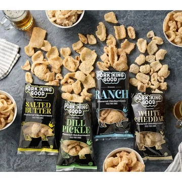 Pork King Good (8) Bags Seasoned Pork Rinds Variety Pack