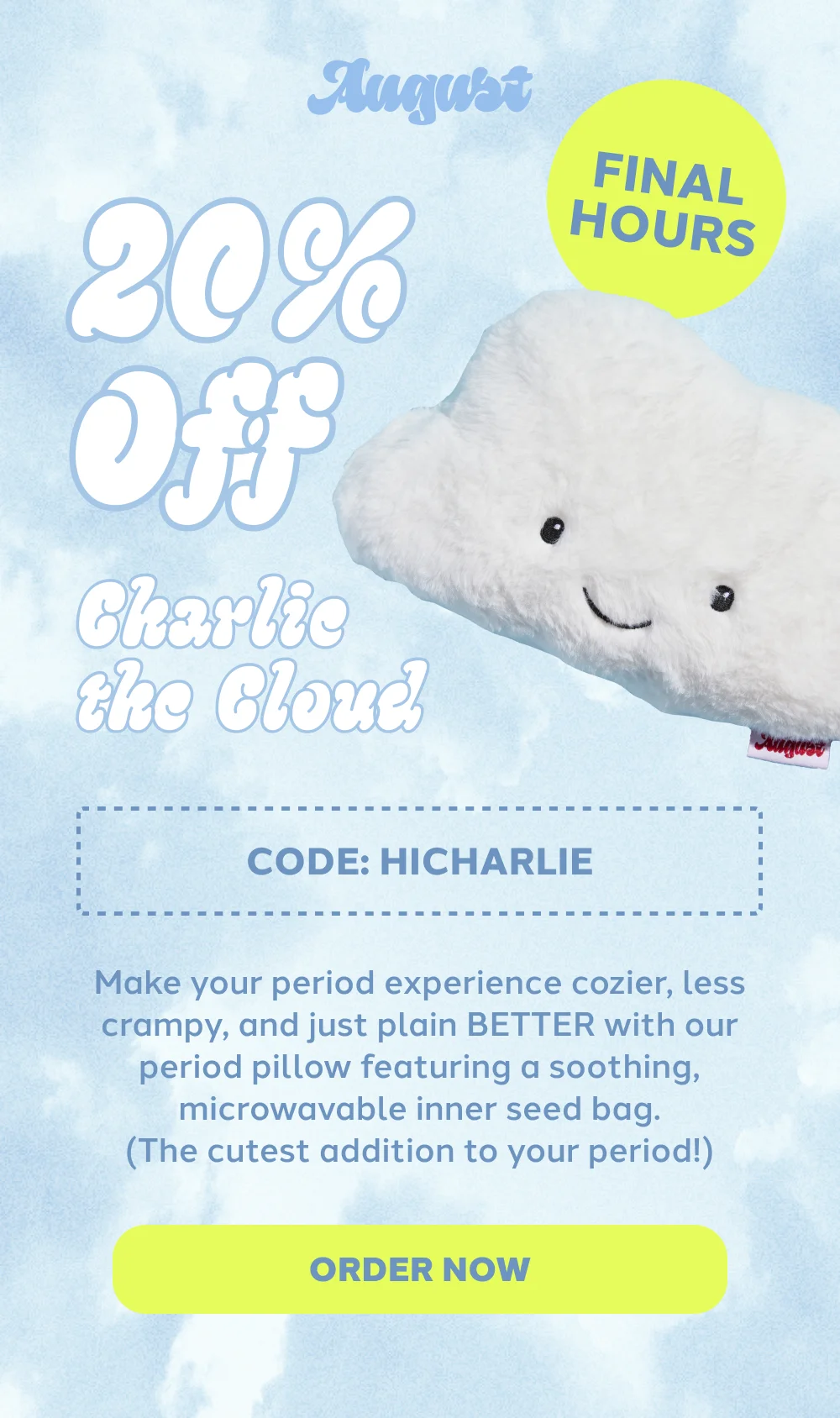 FINAL HOURS  20% Off Charlie the Cloud [ORDER NOW]