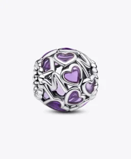 Openwork Hearts Mom Charm