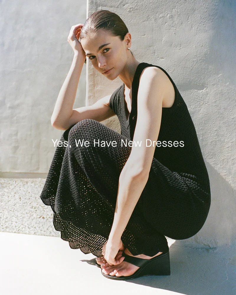 Image | Yes, We Have New Dresses | Lace Knit Maxi Sweater Dress | Black