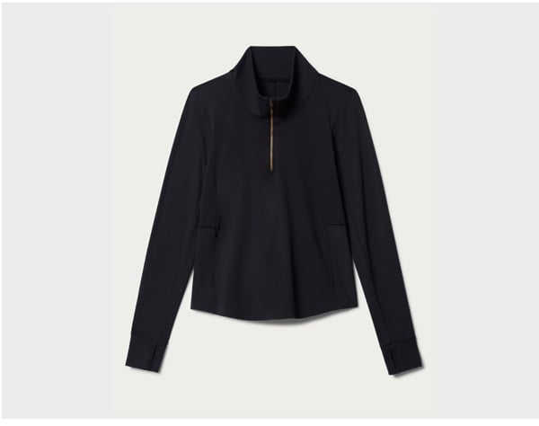 Course to Court 1/4 Zip: Black