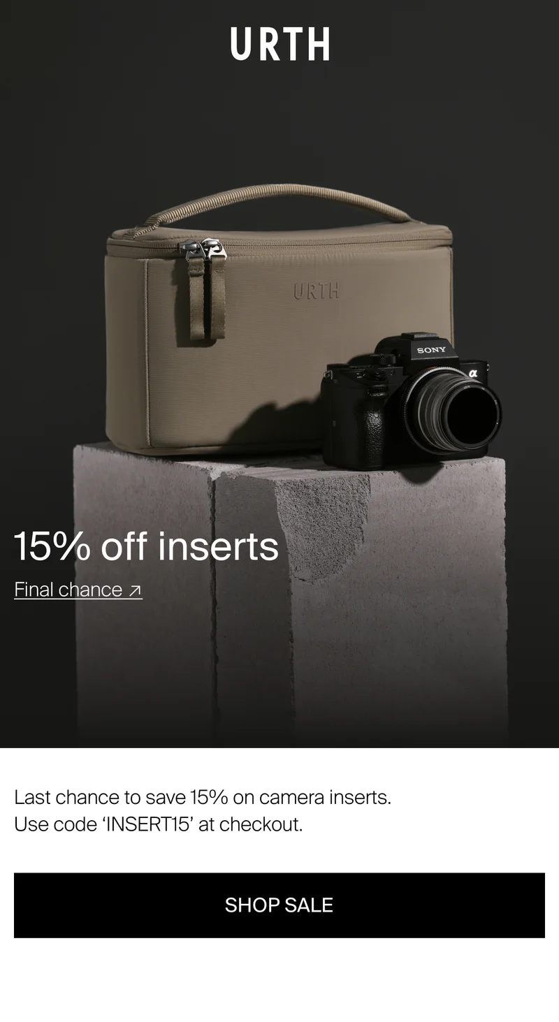 15% off inserts — Final chance