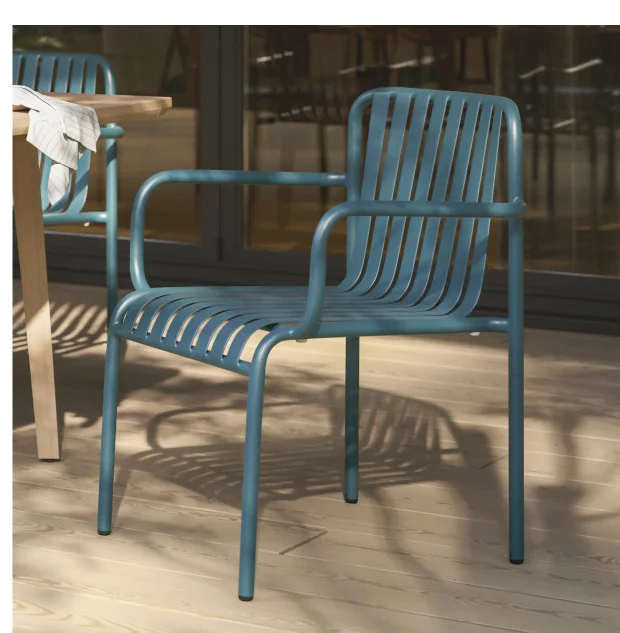 Sarek Peacock Blue Stackable Armchair